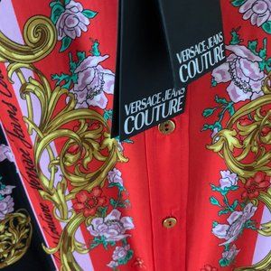 Versace blouse, Italian size 40, red/gold and more!